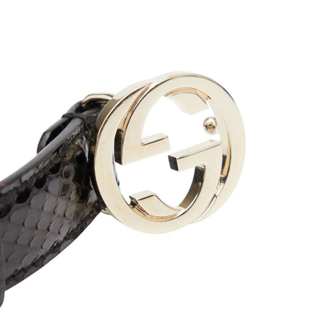 Gucci Interlocking G Python Leather Belt - image 4